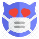 Devil Heart Eyes Emoji With Face Mask Emoji Icon