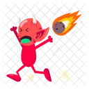 Devil Running Crying Scared Icon