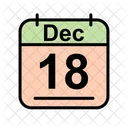 Dezembro Calendario Data Ícone