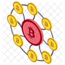 Dezentraler Austausch Dezentralisierung In Bitcoin Bitcoin Netzwerk Symbol