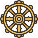 Dharma Wheel Spiritual Icon