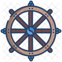 Dharma Wheel Hinduism Jainism Icon
