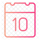 Dia 10 Calendario Fecha Icono