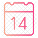 Dia 14 Calendario Fecha Icono