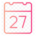 Dia 27 Calendario Data Ícone