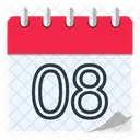 8 Octavo Calendario Icono