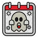 Halloween Dia Calendario Icono