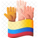 Dia De La Diversidad Etnica Y La Cultura Manos Mano Icono