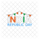 Dia De La Republica India Bharat Tipografia Icon