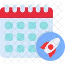 Dia De Lanzamiento Dia De Lanzamiento De Cohetes Calendario Icono