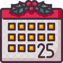 Calendario Dia De Natal Agenda Ícone