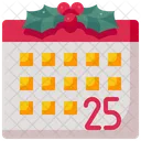 Calendario Dia De Navidad Programar Icono