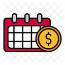 Dinero Calendario Horario Icono