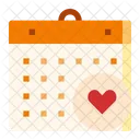 Amor Corazon Calendario Icon