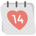 Calendario San Valentin Dia Icono