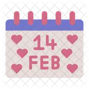 Dia De San Valentin Calendario Fecha Icono