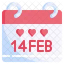 Dia De San Valentin Catorce De Febrero Calendario 14 De Febrero Icono