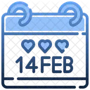 Dia De San Valentin Catorce De Febrero Calendario 14 De Febrero Icono
