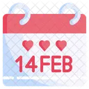 Dia De San Valentin Catorce De Febrero Calendario 14 De Febrero Icono