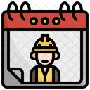 Dia Internacional Del Trabajo Dia Del Trabajo Del Constructor Calendario Del Albanil Icono