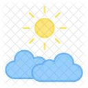 Tempo Nublado Parcialmente Nublado Meteorologia Ícone