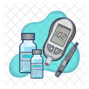 Diabetes drug with glucometer  Icon