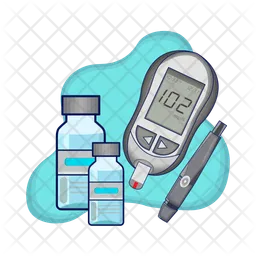 Diabetes drug with glucometer  Icon