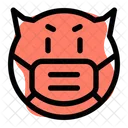 Diablo Emoji Con Mascarilla Emoji Icono