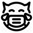 Alegria Del Diablo Emoji Con Mascarilla Emoji Icono
