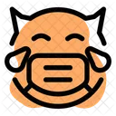 Alegria Del Diablo Emoji Con Mascarilla Emoji Icono