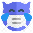 Alegria Del Diablo Emoji Con Mascarilla Emoji Icono