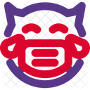 Alegria Del Diablo Emoji Con Mascarilla Emoji Icono