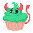 Cupcake Del Diablo Cupcake Malvado Postre De Halloween Icono