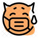 Diablo Llorando Emoji Con Mascarilla Emoji Icono