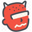 Diabo Rosto Chifres Ícone