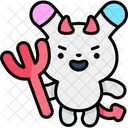Diabo Kawaii Coelho Ícone