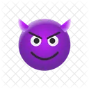 Diabo Sorrindo Cara De Diabo Sorrindo Cara De Emoticon Ícone