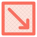 Diagonal down right arrow  Icon