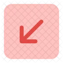 Diagonal left down arrow  Icon