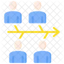 Diagrama De Espinha De Peixe Trabalho Em Equipe Fluxo De Trabalho Ícone