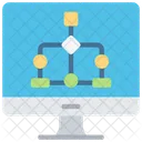 Diagrama de flujo en línea  Icono