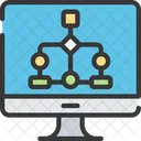 Diagrama de fluxo on-line  Ícone