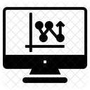 Diagramm Pfeil Nach Oben Monitor Bildschirm Symbol