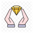 Diamant Hand Schutz Symbol