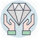 Negocios Diamante Mano Icono