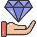 Diamante En Mano Exito Piedra Icono