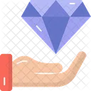 Diamante En Mano Exito Piedra Icon