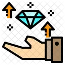 Wachstum Diamant Hand Symbol