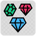 Valentine Day Diamond Emerald Icon