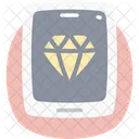 Diamond Flat Rounded Icon Icon